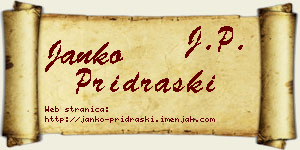 Janko Pridraški vizit kartica